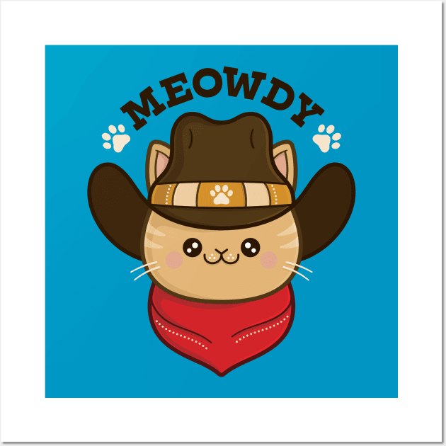 Cowboy Cat Wall Art by Kitty Cotton